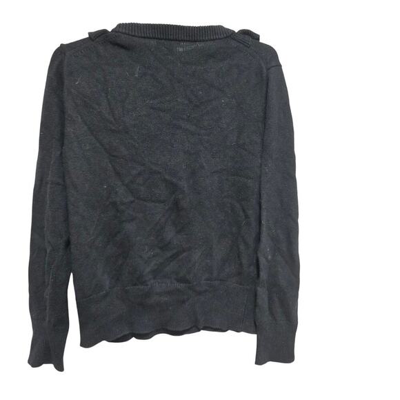 J crew sweater womens size large merino wool blend ruffle vneck sweater top - Picture 3 of 10